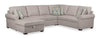 Sofa-lit sectionnel de gauche Haven de Scott Living 4 pièces en tissu de chenille avec fauteuil long de rangement - gris