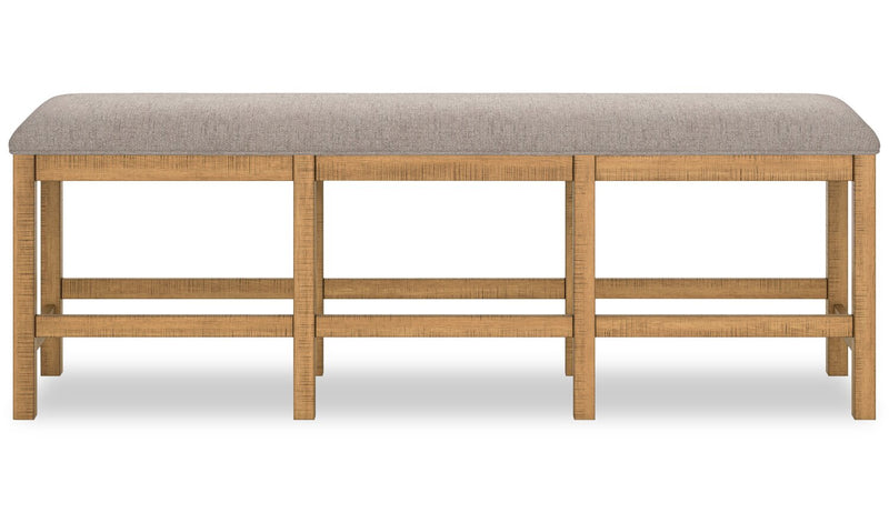 Ensemble de salle à manger Archer 6 pièces de hauteur comptoir avec table à rallonge, 72 po à 108 po, banc et 4 chaises - brun clair