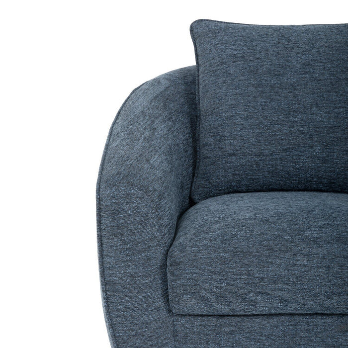 Fauteuil d’appoint pivotant Rio de 34,5 po en tissu de chenille - bleu