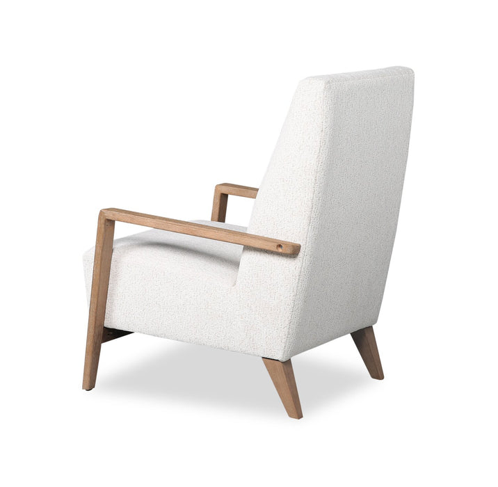 Fauteuil d’appoint Adley 28 po en tissu de chenille avec accoudoirs et pattes en bois - blanc albâtre
