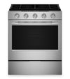 Cuisinière intelligente à gaz encastrée KitchenAid de 5,0 pi3 et de 30 po avec modes par convection - acier inoxydable résistant aux traces de doigts - KSGS330SPS