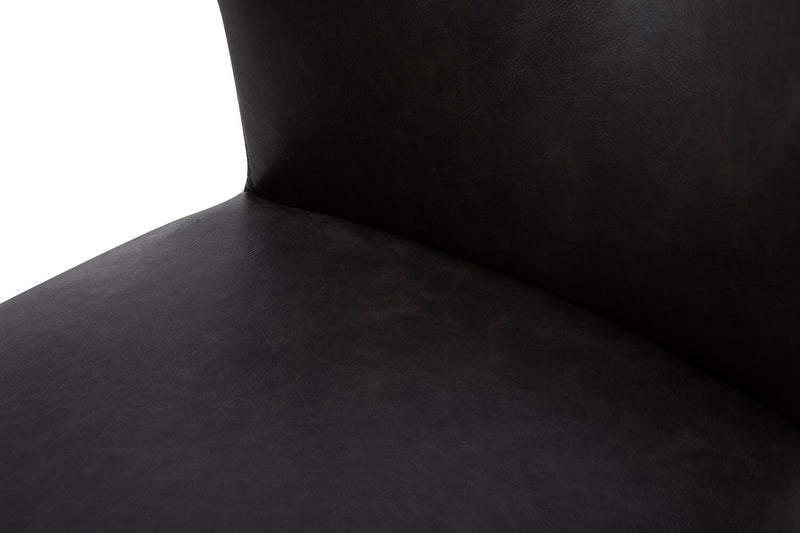 Chaise de salle à manger Arlo en tissu de cuir végétalien - brun bison