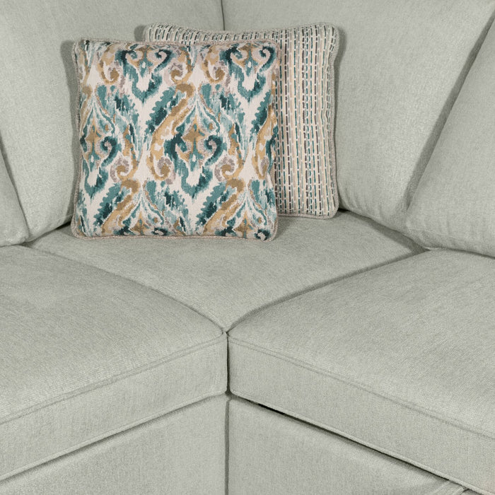 Sofa-lit sectionnel de gauche Haven de Scott Living 4 pièces en tissu de chenille avec fauteuil long de rangement - bleu écume de mer