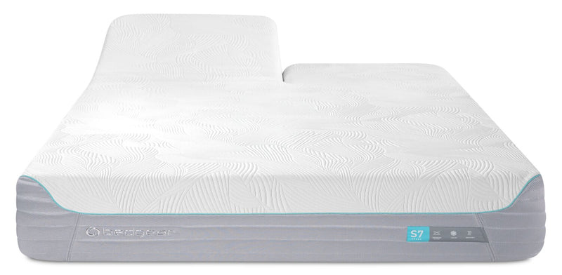 Matelas moelleux à surface lisse S7 de Bedgear à tête divisée pour grand lit