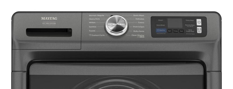 Laveuse intelligente à chargement frontal Pet Pro de 5,8 pi3 de Maytag - noir volcan - MFW7020RU