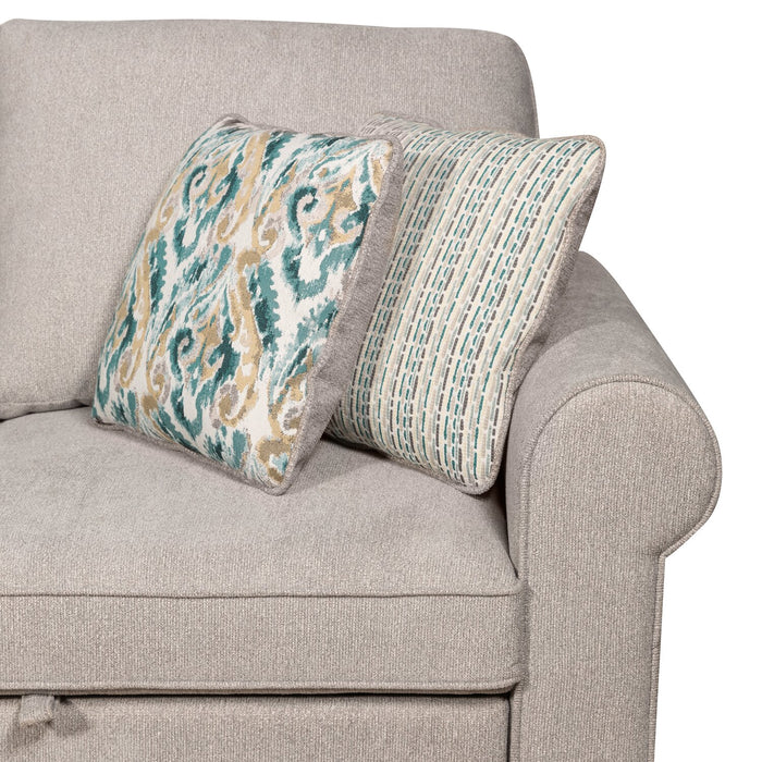 Sofa-lit sectionnel de droite Haven de Scott Living 4 pièces en tissu de chenille avec fauteuil long de rangement - gris