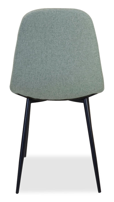 Chaise de salle à manger Jax en tissu de polyester et en métal - verte