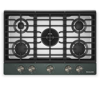 Surface de cuisson KitchenAid de 30 po au gaz sur métal avec grilles pour wok intégrées – Juniper - KCGK530SJP