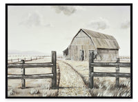 Peinture acrylique encadrée « Barn II » - 37,5 po x 49,5 po