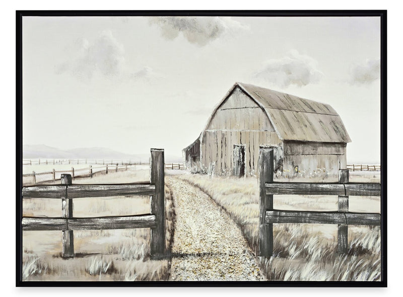 Peinture acrylique encadrée « Barn II » - 37,5 po x 49,5 po