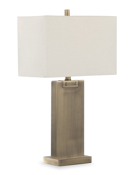 Lampe de table Nolan de 26 po en métal laiton antique 