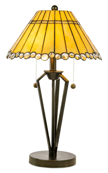 Lampe de table Celeste de 22,5 po de style Tiffany avec verre soufflé à la main