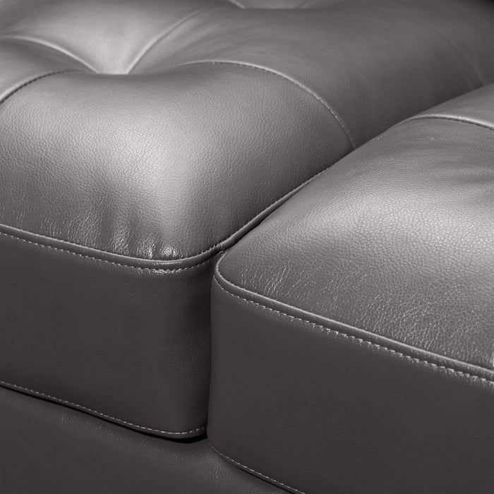 Sofa Erin de 80,3 po en tissu d’apparence cuir avec coussins de siège capitonnés - gris