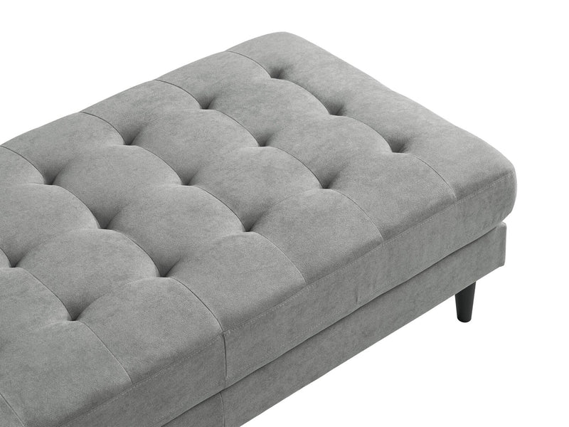 Pouf Metro de 63 po en tissu avec coussin capitonné - gris