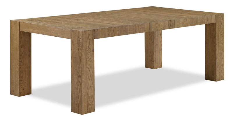 Ensemble de salle à manger Lotus 7 pièces en bois avec table de 82 po (L) et 6 chaises à dossier à lattes - naturel