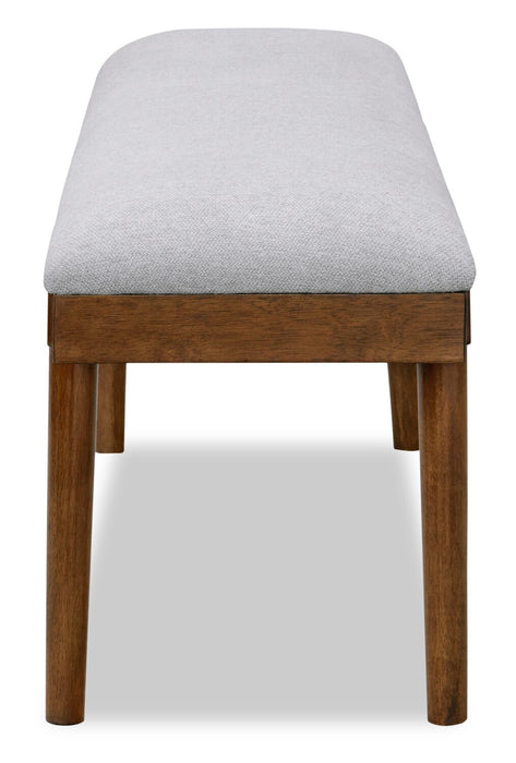 Banc de salle à manger Ember de 59 po (L) en tissu de polyester - gris et brun