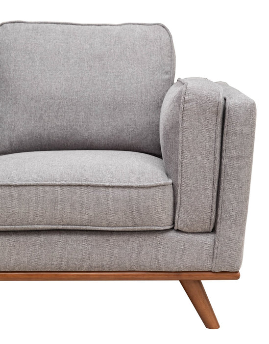 Sofa sectionnel Kassia de Kort & Co. 2 pièces en tissu d’apparence lin avec base et pattes en bois - gris