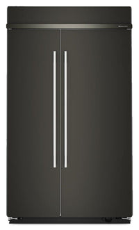 Réfrigérateur encastré KitchenAid de 29,4 pi3 et de 48 po à compartiments juxtaposés - minerai noir - KBSN748SBE