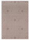 Carpette Suri géométrique 5 pi 3 po x 7 pi 7 po - brune