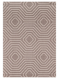 Carpette Suri géométrique 5 pi 3 po x 7 pi 7 po - brune