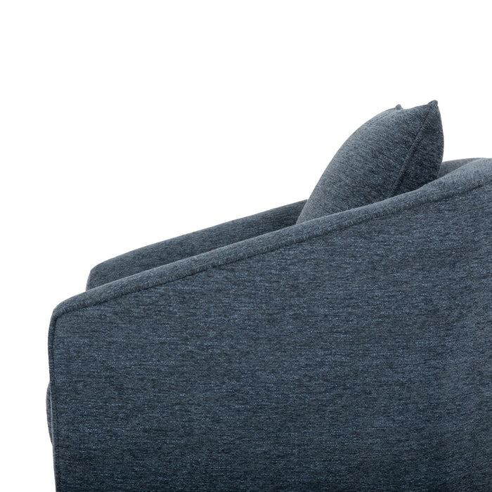 Fauteuil d’appoint pivotant Rio de 34,5 po en tissu de chenille - bleu