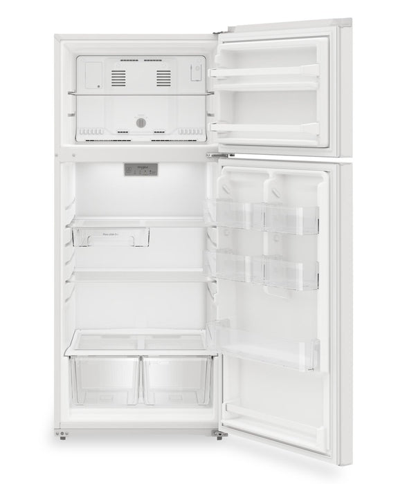 Réfrigérateur Whirlpool de 16,3 pi³ et de 28 po à congélateur supérieur - blanc - WRTX5328PW