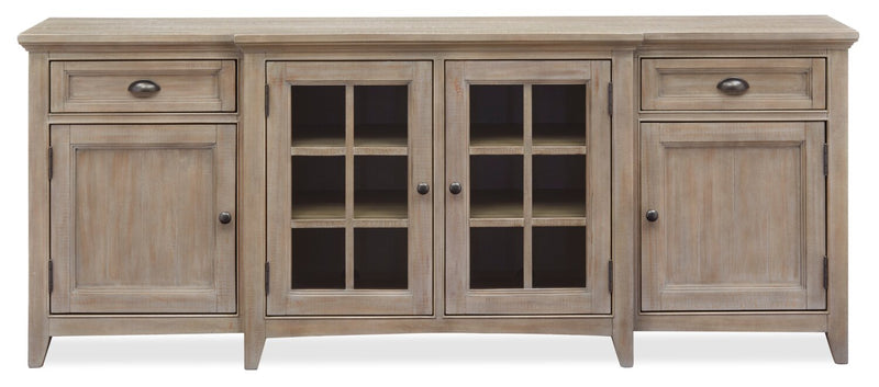 Meuble pour téléviseur traditionnel Wesley de 80 po avec rangement et système de gestion des câbles pour téléviseurs jusqu’à 85 po - gris tourterelle