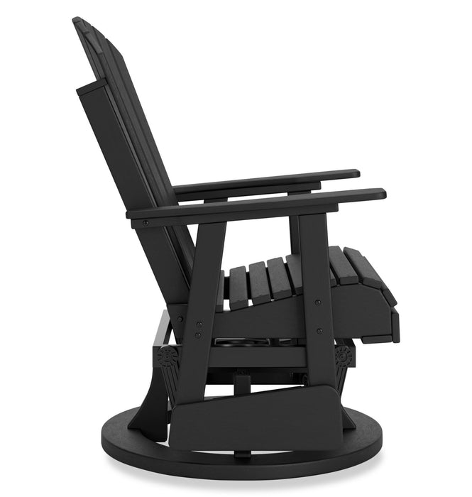 Fauteuil pivotant et coulissant Lake pour la terrasse à l’extérieur -  plastique haute densité, résistant aux intempéries - noir