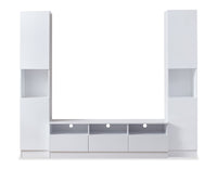 Meuble audio-vidéo Celine de 94.5 po 3 pièces avec rangement pour téléviseurs de jusqu’à 70 po - blanc