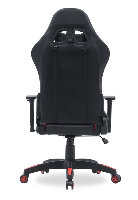 Fauteuil de jeu ergonomique Hawk de 27,5 po - noir et rouge