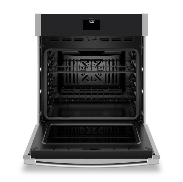 Four mural simple électrique GE de 4,3 pi3 et de 27 po avec friture à air sans préchauffage - acier inoxydable - JKS5000SVSS