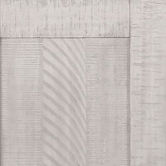 Chaise de salle à manger Willow avec siège coussiné en tissu et bordure de clous décoratifs - blanc rustique