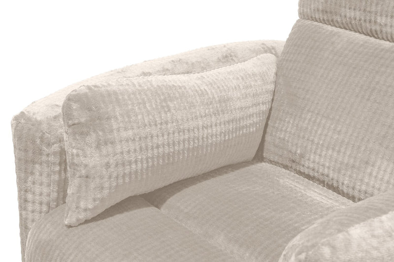 Fauteuil pivotant coulissant à inclinaison électrique Remi de 38 po en tissu avec ports USB - taupe