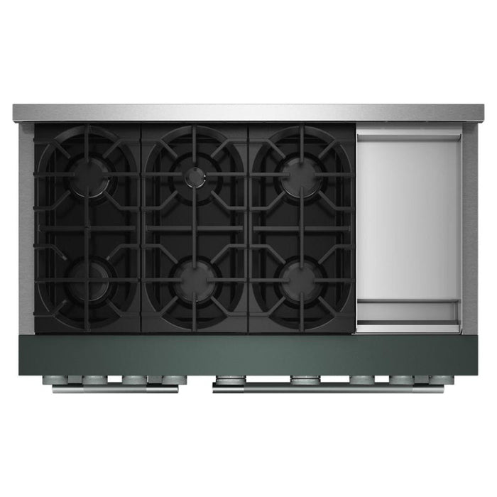 Cuisinière à gaz KitchenAid de 6,3 pi³ de style commercial à 6 brûleurs - genièvre - KFGD948SJP