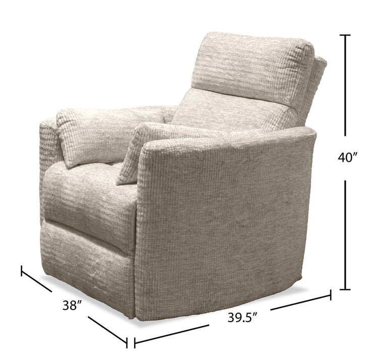 Fauteuil pivotant, coulissant et inclinable Remi de 38 po en tissu - taupe