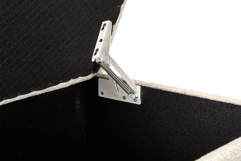 Pouf de rangement Lennox de 40 po fabriqué au Canada en tissu de chenille - taupe