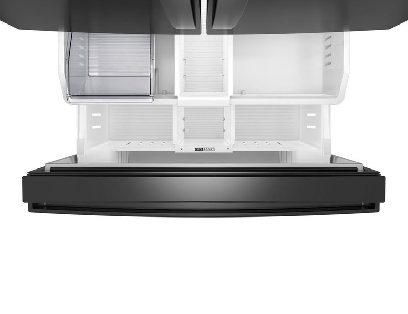 Réfrigérateur Whirlpool de 36 po et de 31 pi3 à portes françaises avec machine à glaçons - noir- WRFF3136SB