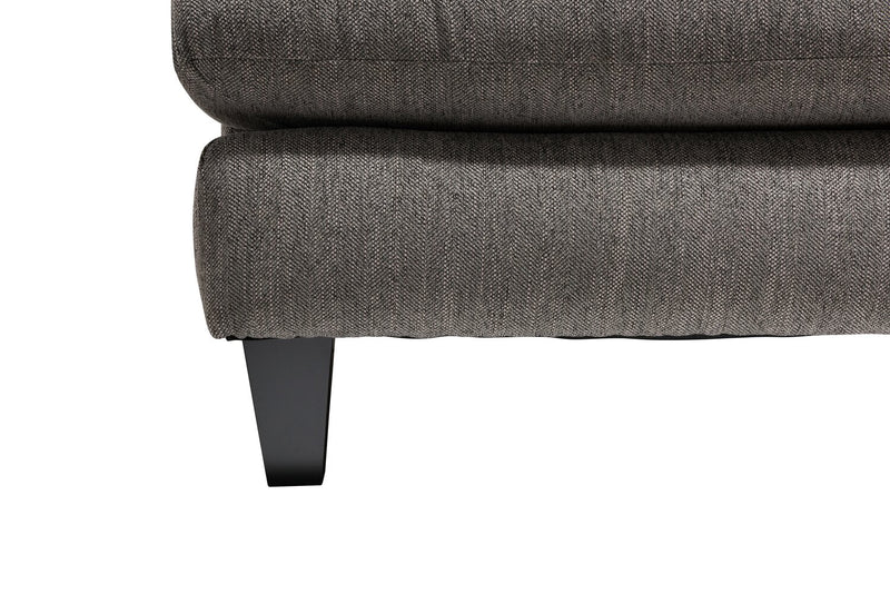 Causeuse Nofia de 58 po fabriquée au Canada en tissu de chenille avec 2 coussins décoratifs et pattes en bois - gris anthracite