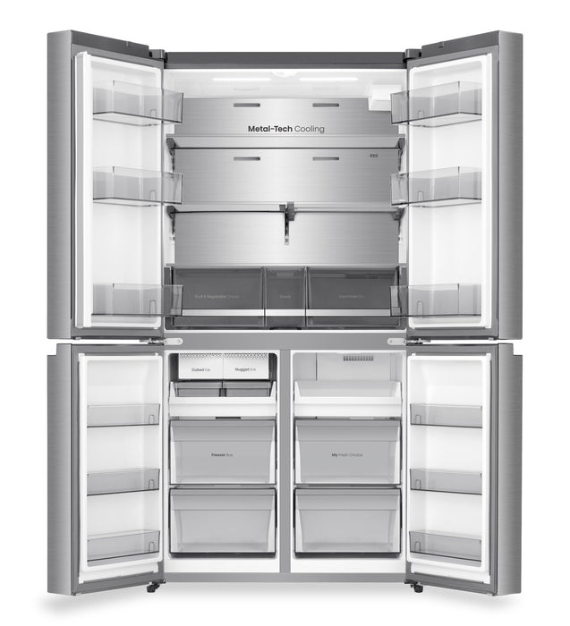 Réfrigérateur Hisense de 22,5 pi3 et de 36 po de profondeur comptoir à 4 portes françaises - acier inoxydable - RQ23G4FSEI
