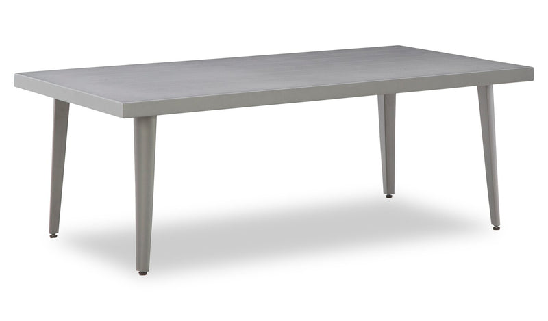 Ensemble Barrie 4 pièces pour la terrasse à l’extérieur avec sofa, 2 fauteuils et table - aluminium - bleu et gris