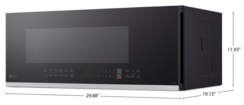 Four à micro-ondes à hotte intégrée intelligent à profil bas LG de 1,3 pi3 avec cuisson par capteur - MVEF1337F