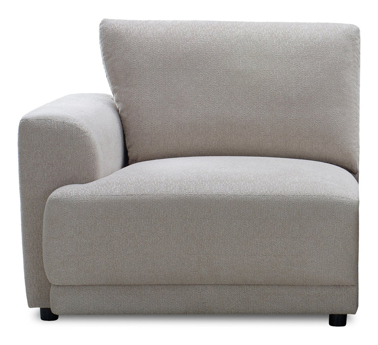 Fauteuil modulaire de gauche Voyage en tissu avec coussins de dossier amovibles - beige