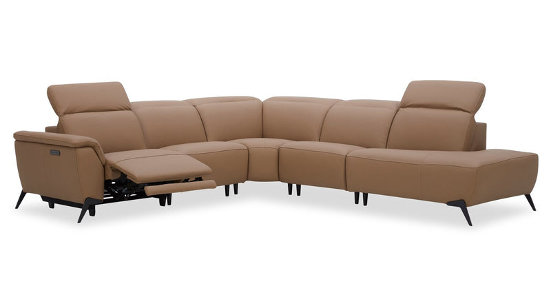 Sofa sectionnel de droite à inclinaison électrique Valencia 5 pièces - Blanca Macha