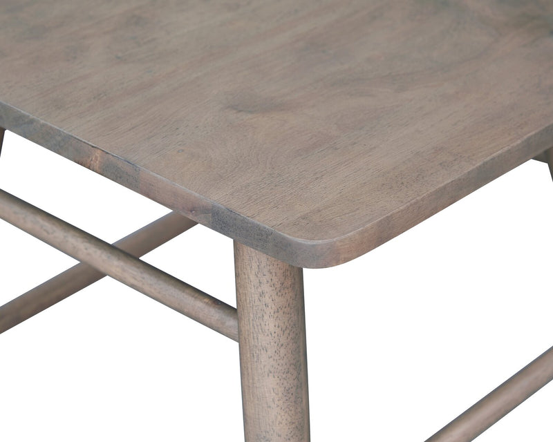 Chaise de salle à manger Remi avec dossier à lattes courbé - brune