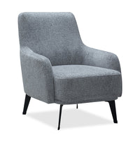  Fauteuil d’appoint Monroe de 29 po en tissu avec pattes en métal - gris