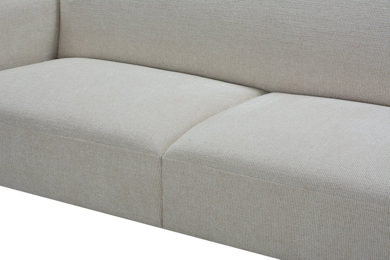 Causeuse Sadie de 63 po en tissu avec pattes en hévéa - beige