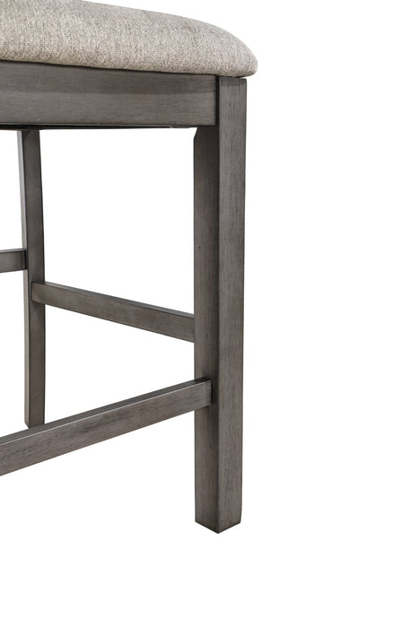 Chaise de salle à manger Krew de hauteur comptoir en tissu de polyester et en mélamine avec dossier en échelle - grise