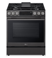  Cuisinière intelligente à gaz encastrée LG de 6,3 pi3 avec friture à air – acier inoxydable noir - LSGL6335Z