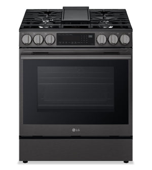 Cuisinière intelligente à gaz encastrée LG de 6,3 pi3 avec friture à air – acier inoxydable noir - LSGL6335Z