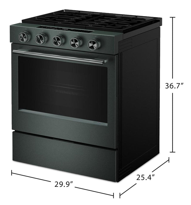 Cuisinière à gaz encastrée KitchenAid de 5,0 pi³ et de 30 po avec modes à convection - genièvre - KSGS530SJP